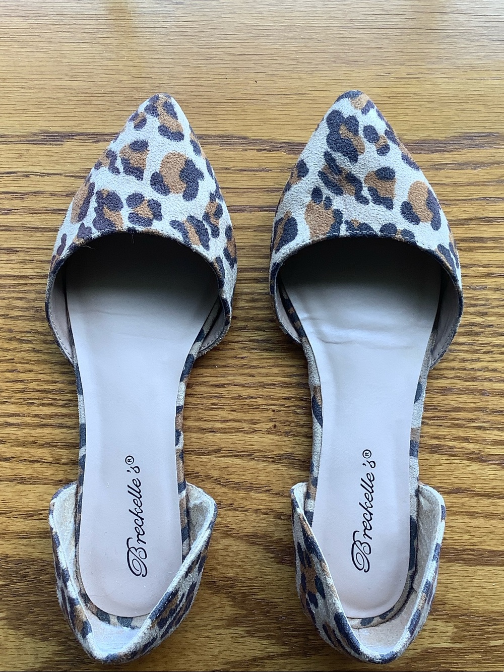 Breckelles Leopard Print D'Orsay Pointed Flats Shoes - Brown/Black/Cream